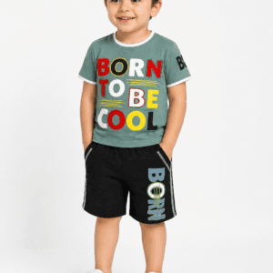 طقم أولادي صيفي “Born To Be Cool” – قطن مريح