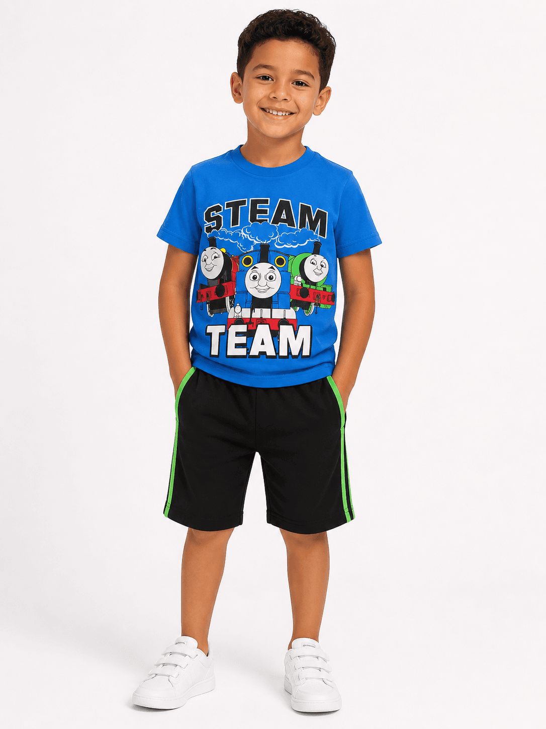 طقم أولادي صيفي Steam Team برسمة قطار